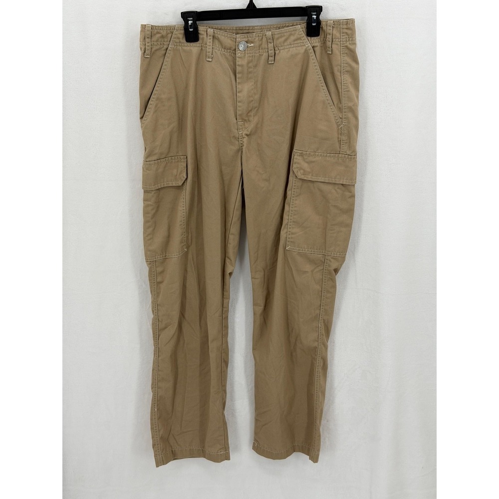 True‎ Religion Pants Mens 33x31 Khaki Cargo Twill Chino Pockets Utility Casual